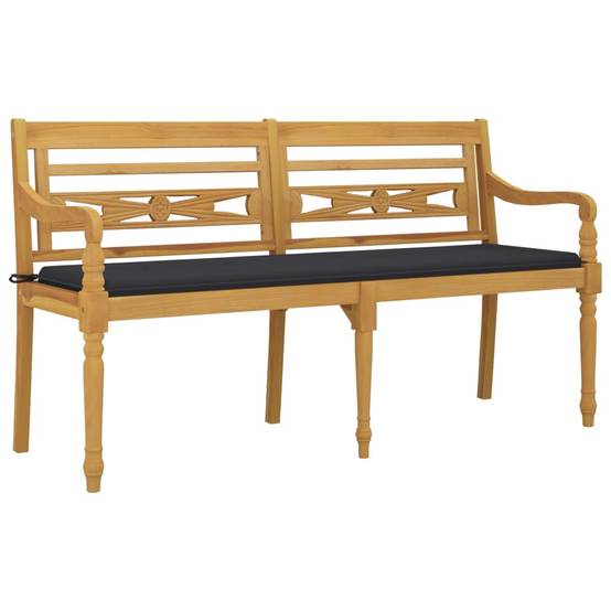 PANGIVO - Banc de jardin bois de teck anthracite 150 x 51.5 x 84 cm, Poids:19.24kg - PANGIVO - Image 3