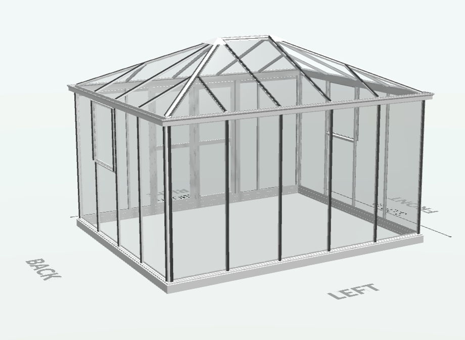 20m²  -  Serre en verre trempé - Euro Pyra Stretched - Alu - 20m² - ALUMINIUM - L'atelier Des Serres - Imagen 6