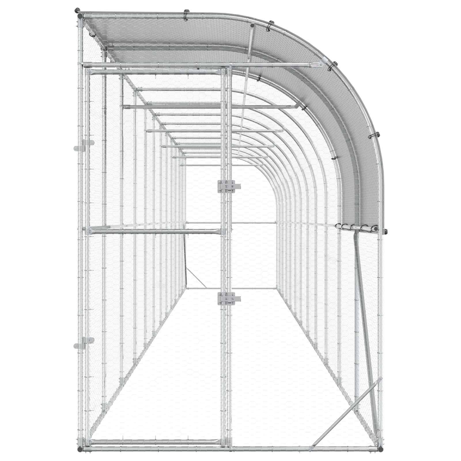 Vidaxl - Poulailler contre le mur Argenté 1200 x 150 x 215 cm vidaXL 3434730 - Image 5
