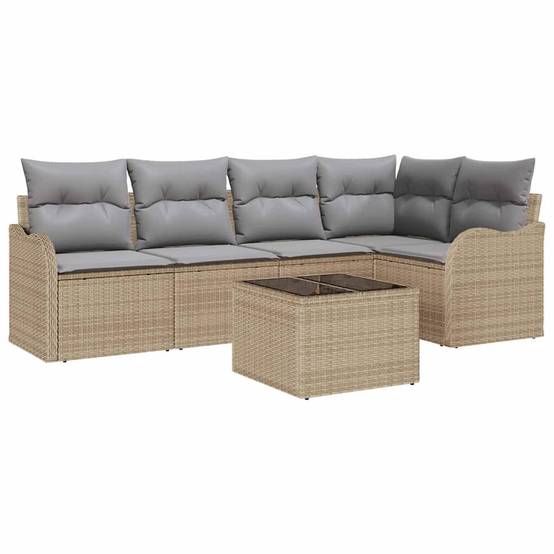 Salon de Jardin 5 Places Poly Rotin Modulable avec Table Basse et Rangement Noir – ComfortXL Outdoor Living - Image 2