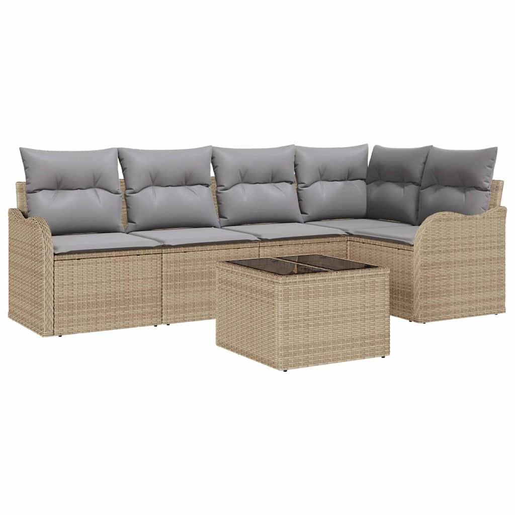 Salon de Jardin 5 Places Poly Rotin Modulable avec Table Basse et Rangement Noir – ComfortXL Outdoor Living - Image 2