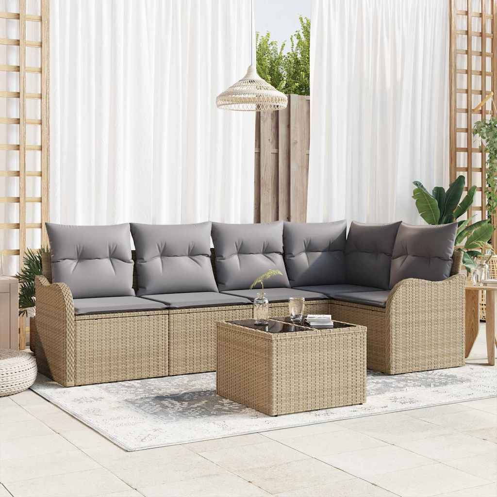 Salon de Jardin 5 Places Poly Rotin Modulable avec Table Basse et Rangement Noir – ComfortXL Outdoor Living - Image 1
