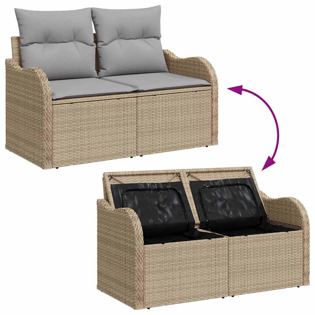 Salon de Jardin 5 Places Poly Rotin Modulable avec Table Basse et Rangement Noir – ComfortXL Outdoor Living - Image 8