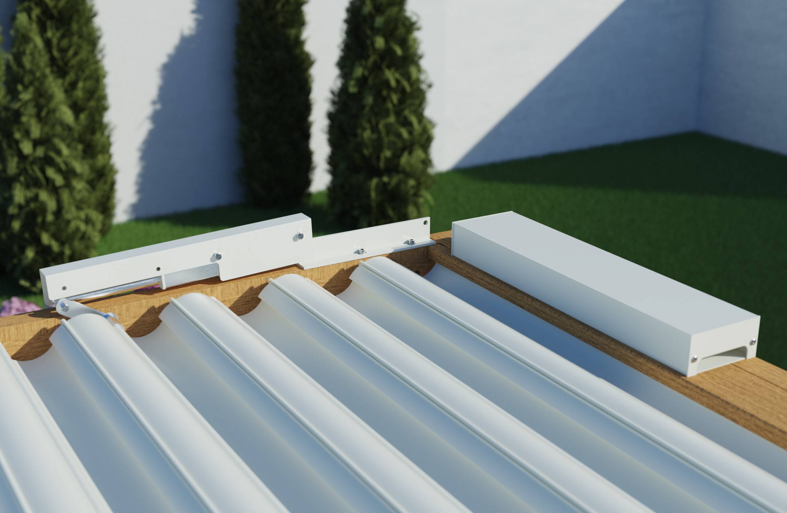 Pergola Bioclimatique Autoportante Motorisée Éclairée Aluminium 3x3 Aspect Bois SV ORIAL France - Image 6