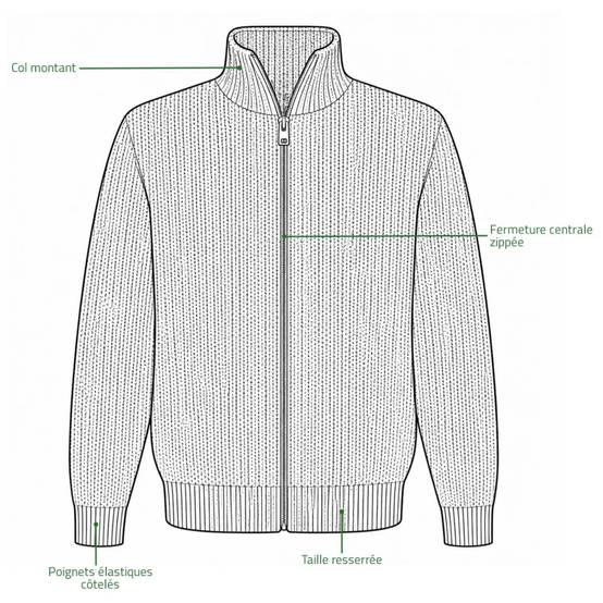 Blouson Cicero 70% Acrylique 30% Laine Taille XL - Image 3