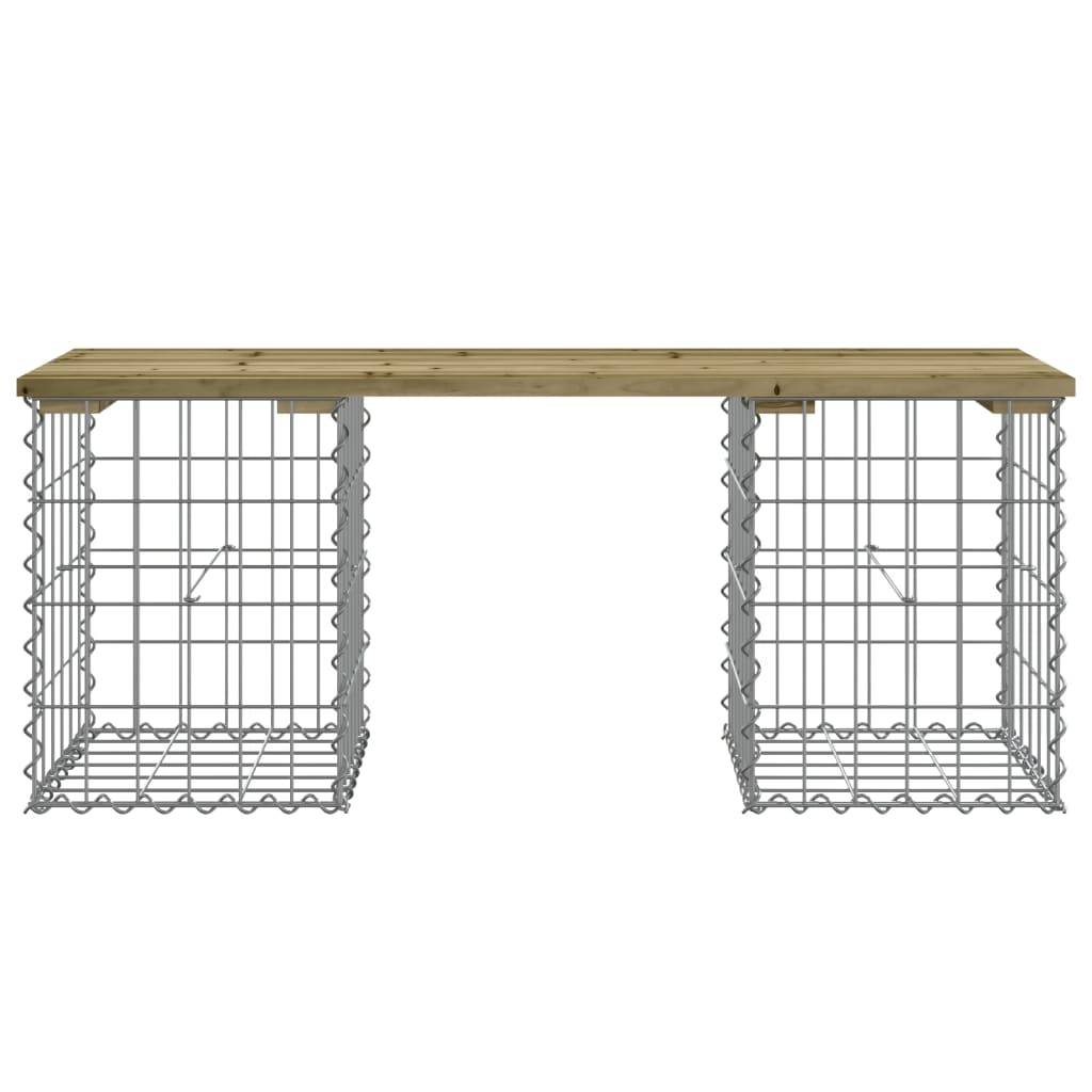 Maison Chic - Banc de jardin - Banc d'extérieur - Banquette design gabion 103x31x42 cm bois de pin imprégné - Imagen 3