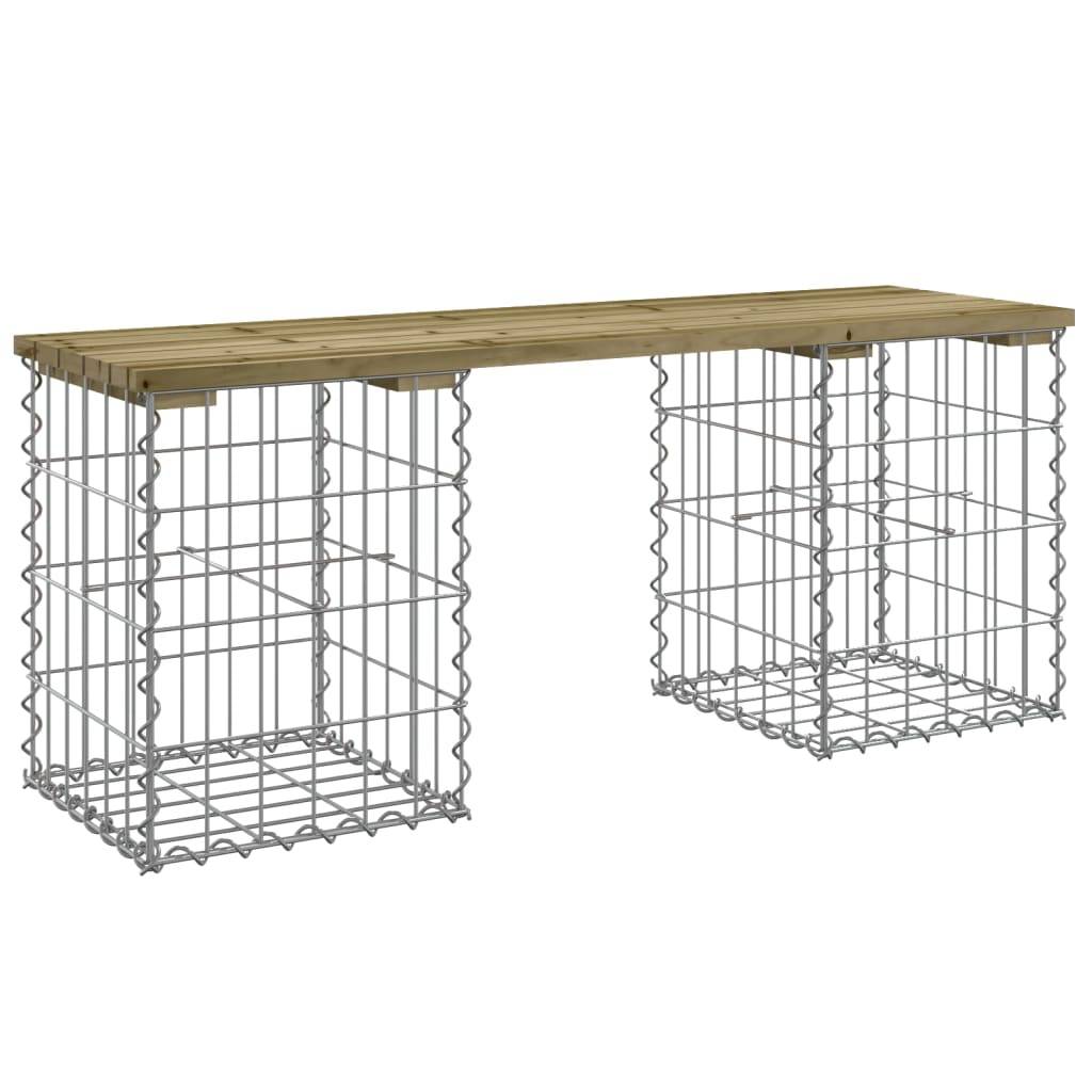 Maison Chic - Banc de jardin - Banc d'extérieur - Banquette design gabion 103x31x42 cm bois de pin imprégné - Imagen 1