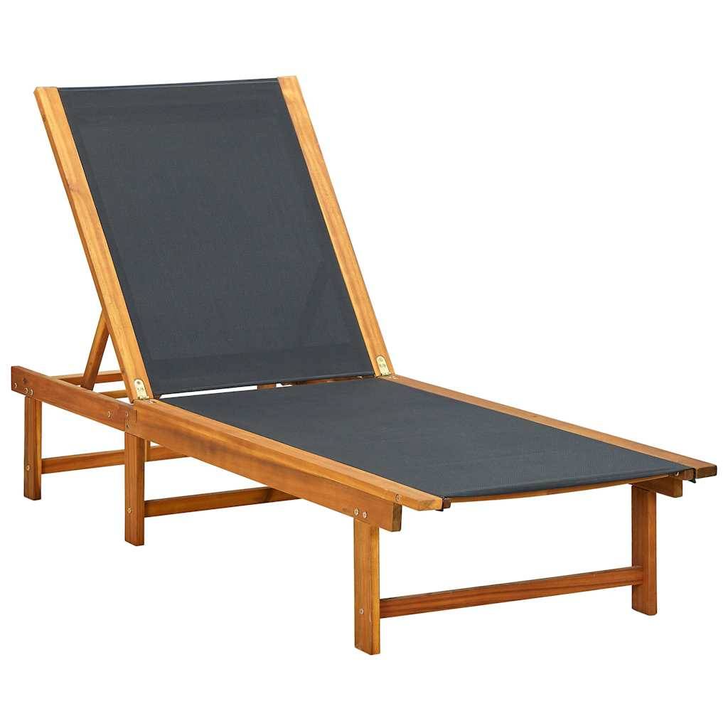 Vidaxl - Chaise longue Bois d'acacia solide et textilène vidaXL 41745 - Imagen 1