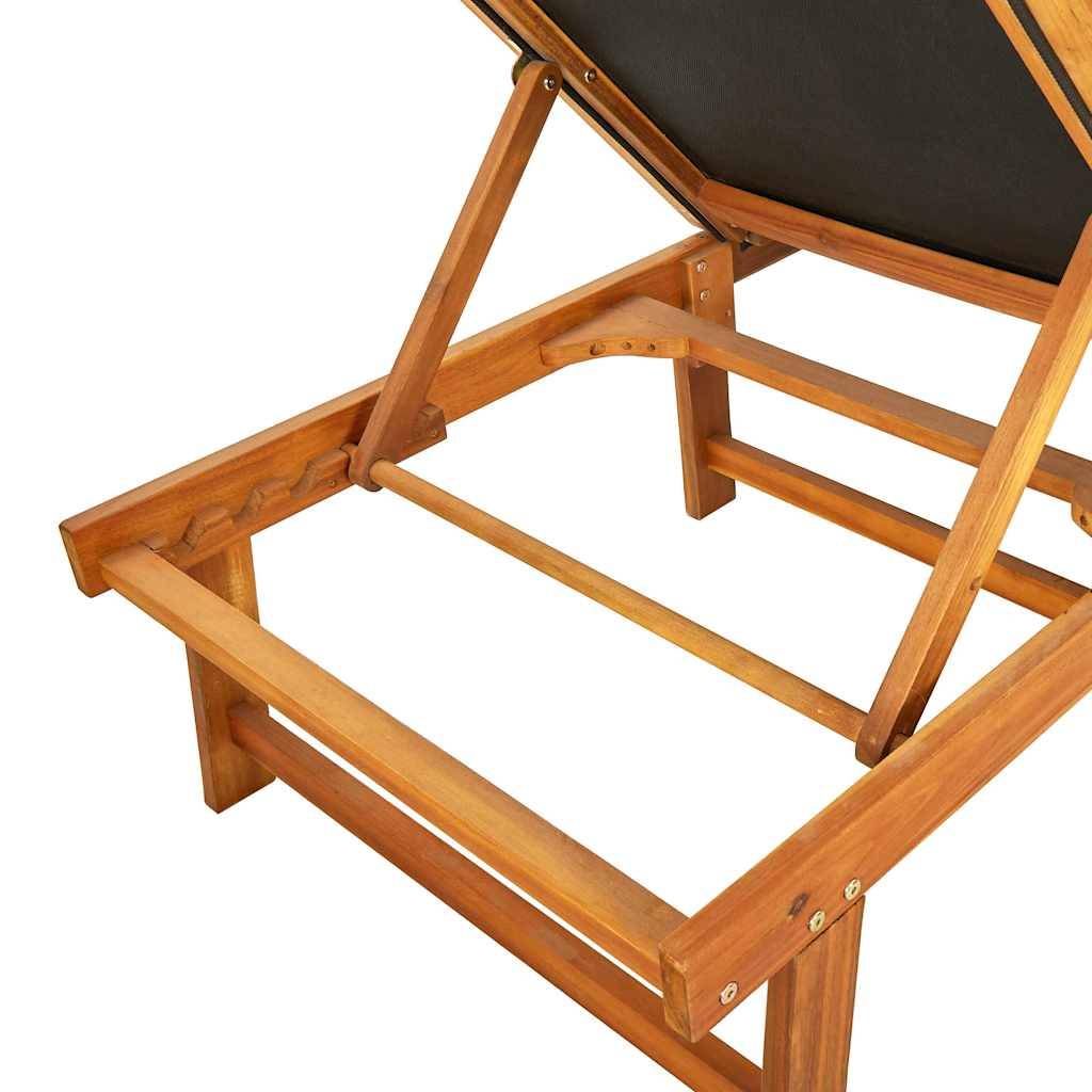 Vidaxl - Chaise longue Bois d'acacia solide et textilène vidaXL 41745 - Imagen 4