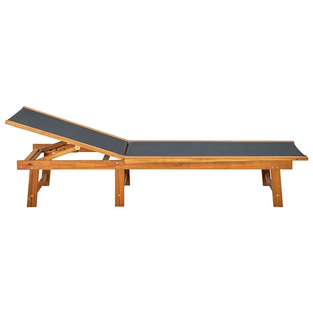 Vidaxl - Chaise longue Bois d'acacia solide et textilène vidaXL 41745 - Imagen 5