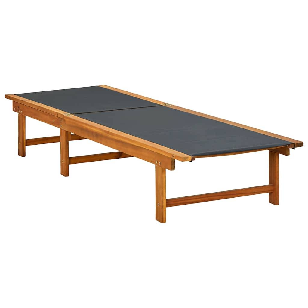 Vidaxl - Chaise longue Bois d'acacia solide et textilène vidaXL 41745 - Imagen 2