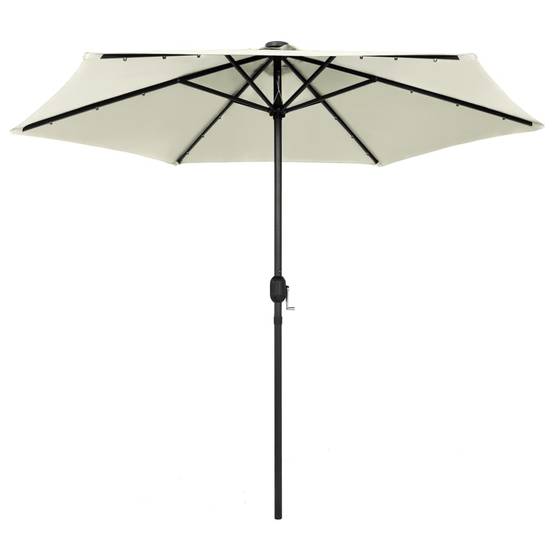 Parasol de jardin avec mât en aluminium blanc sable 270 x 236 cm - PANGIVO - Image 2