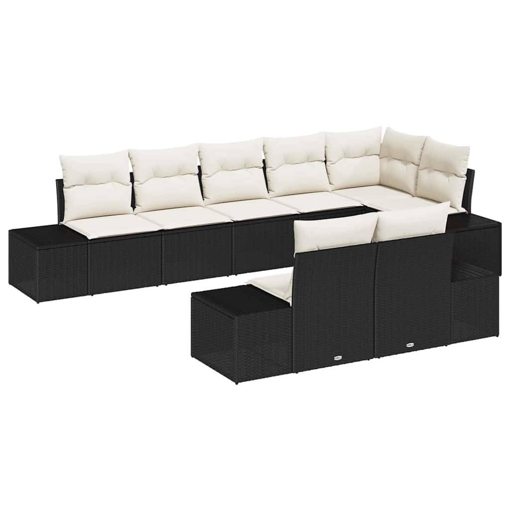 Salon de jardin 8 places modulable polyrotin bicolore pour extérieur Noir et Crème – ComfortXL Outdoor Living - Image 2