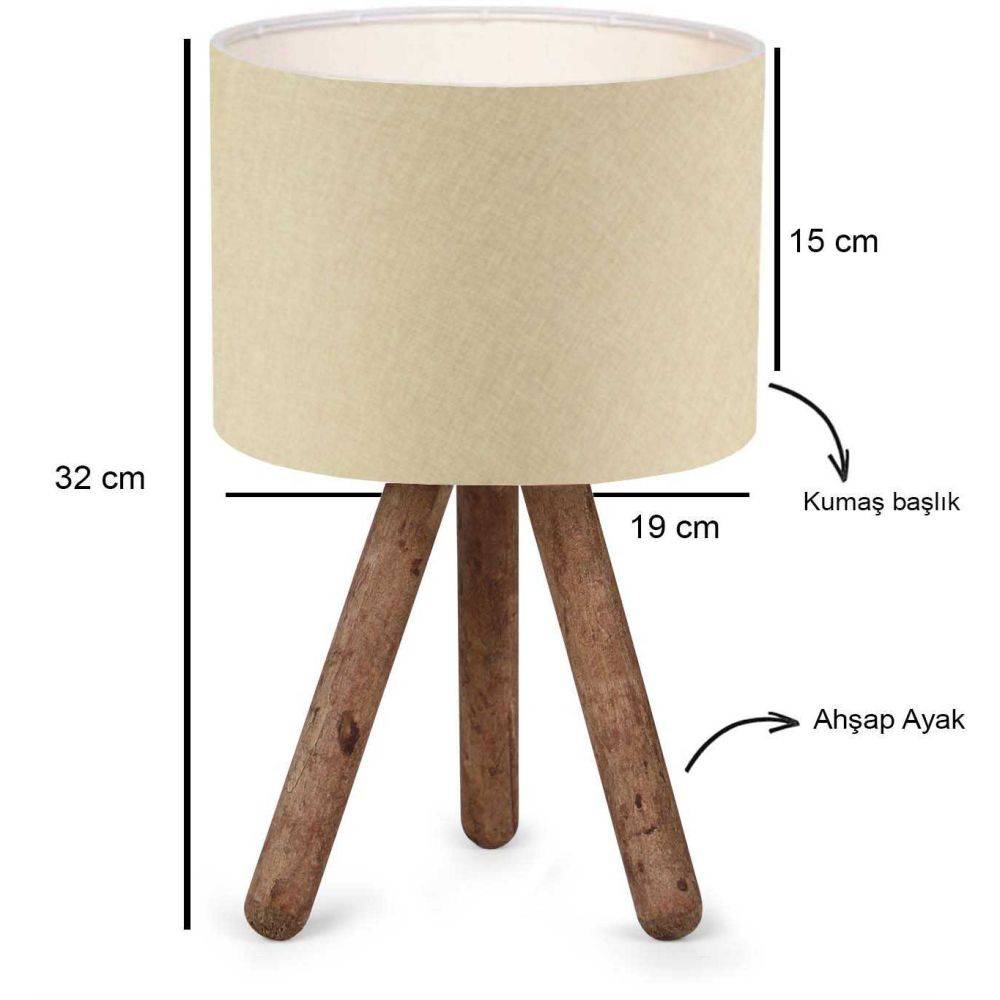 Hanah Home - Lampe à poser en bois et tissu Carla - Imagen 3