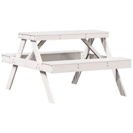 ComfortXL - Table de Pique-Nique Blanche en Bois de Pin 105cm avec Bancs pour 4 Personnes – ComfortXL Outdoor Living - Image 2