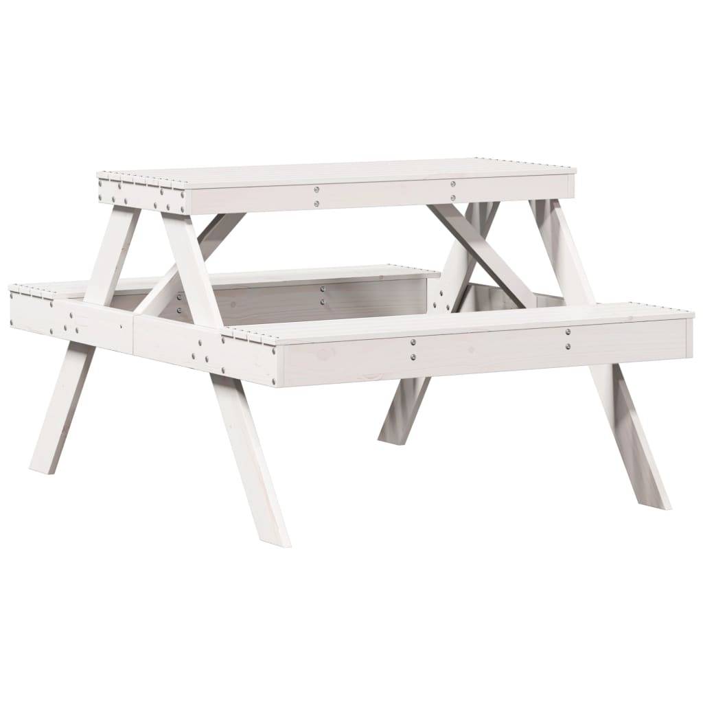 ComfortXL - Table de Pique-Nique Blanche en Bois de Pin 105cm avec Bancs pour 4 Personnes – ComfortXL Outdoor Living - Image 2
