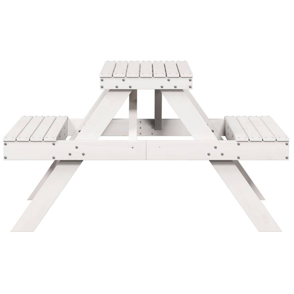 ComfortXL - Table de Pique-Nique Blanche en Bois de Pin 105cm avec Bancs pour 4 Personnes – ComfortXL Outdoor Living - Image 5