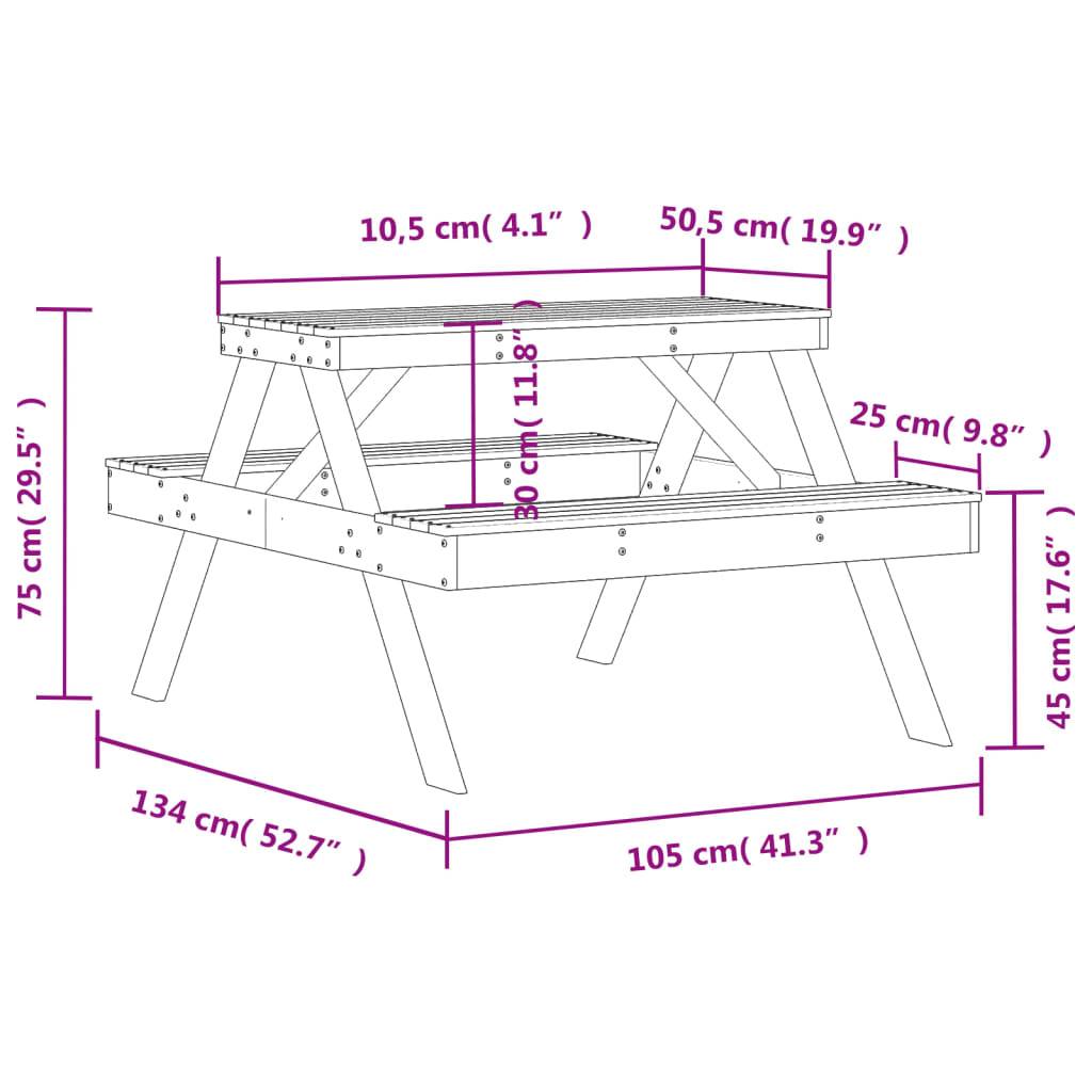 ComfortXL - Table de Pique-Nique Blanche en Bois de Pin 105cm avec Bancs pour 4 Personnes – ComfortXL Outdoor Living - Image 9