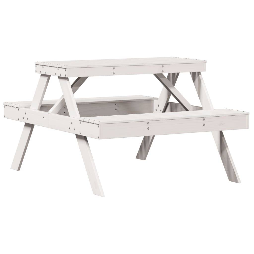 ComfortXL - Table de Pique-Nique Blanche en Bois de Pin 105cm avec Bancs pour 4 Personnes – ComfortXL Outdoor Living - Image 6