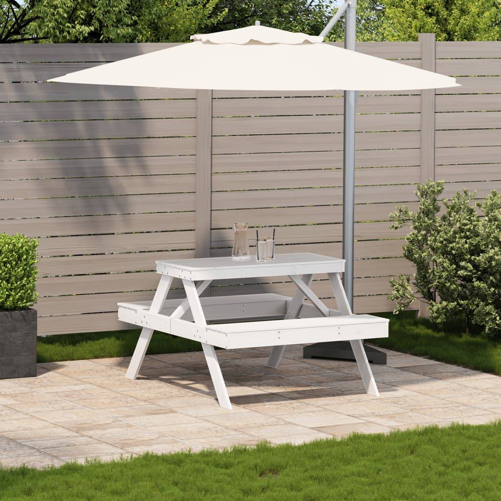 ComfortXL - Table de Pique-Nique Blanche en Bois de Pin 105cm avec Bancs pour 4 Personnes – ComfortXL Outdoor Living - Image 3