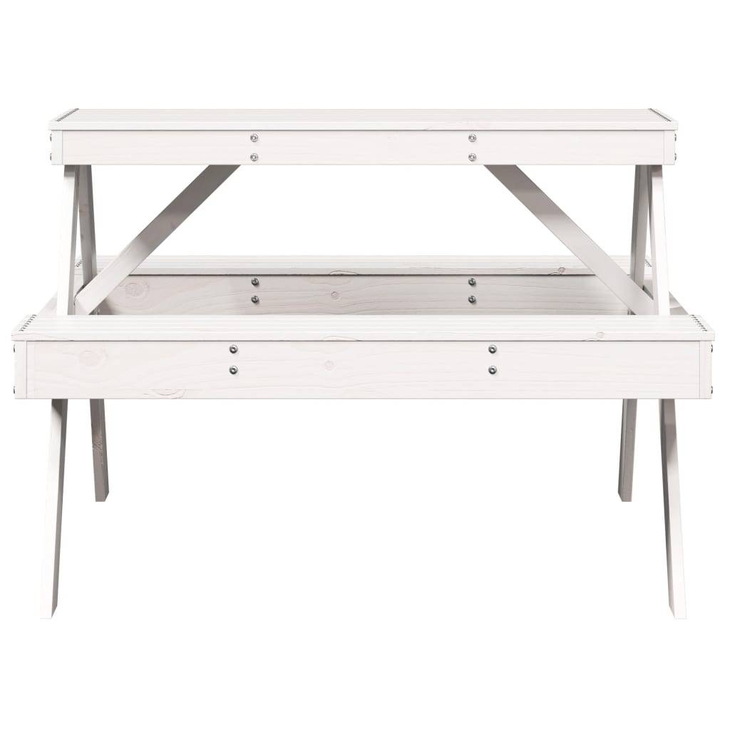ComfortXL - Table de Pique-Nique Blanche en Bois de Pin 105cm avec Bancs pour 4 Personnes – ComfortXL Outdoor Living - Image 4