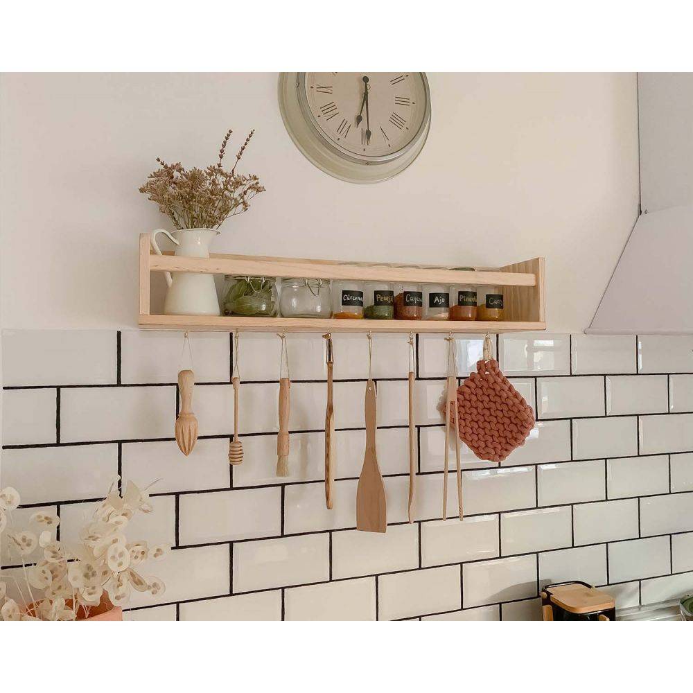 Étagère avec barre centrale en pin Kit Line 60 cm - Imagen 2
