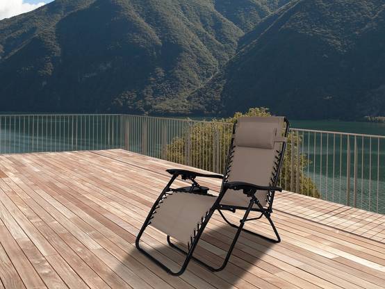Fauteuil De Jardin Relax Zéro Gravité "sintra" - Taupe -habitat Et Jardin - Image 2