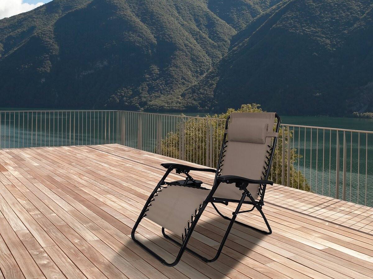 Fauteuil De Jardin Relax Zéro Gravité "sintra" - Taupe -habitat Et Jardin - Image 2