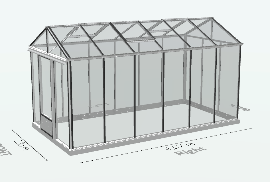 Serre en verre trempé - Euro Maxi - Alu - 10m² - GRIS ALUMINIUM - L'atelier des serres - Image 7