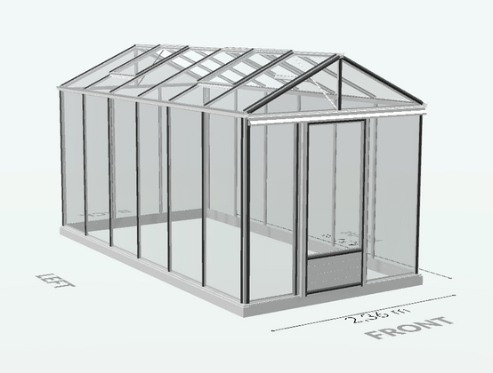 Serre en verre trempé - Euro Maxi - Alu - 10m² - GRIS ALUMINIUM - L'atelier des serres - Image 6