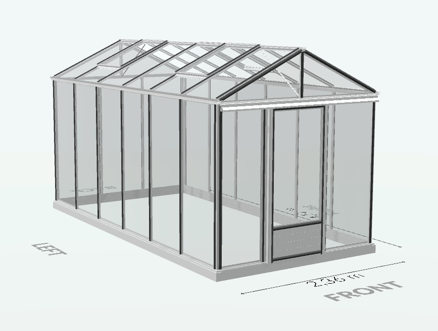 Serre en verre trempé - Euro Maxi - Alu - 10m²  - GRIS ALUMINIUM - L'atelier des serres - Image 6