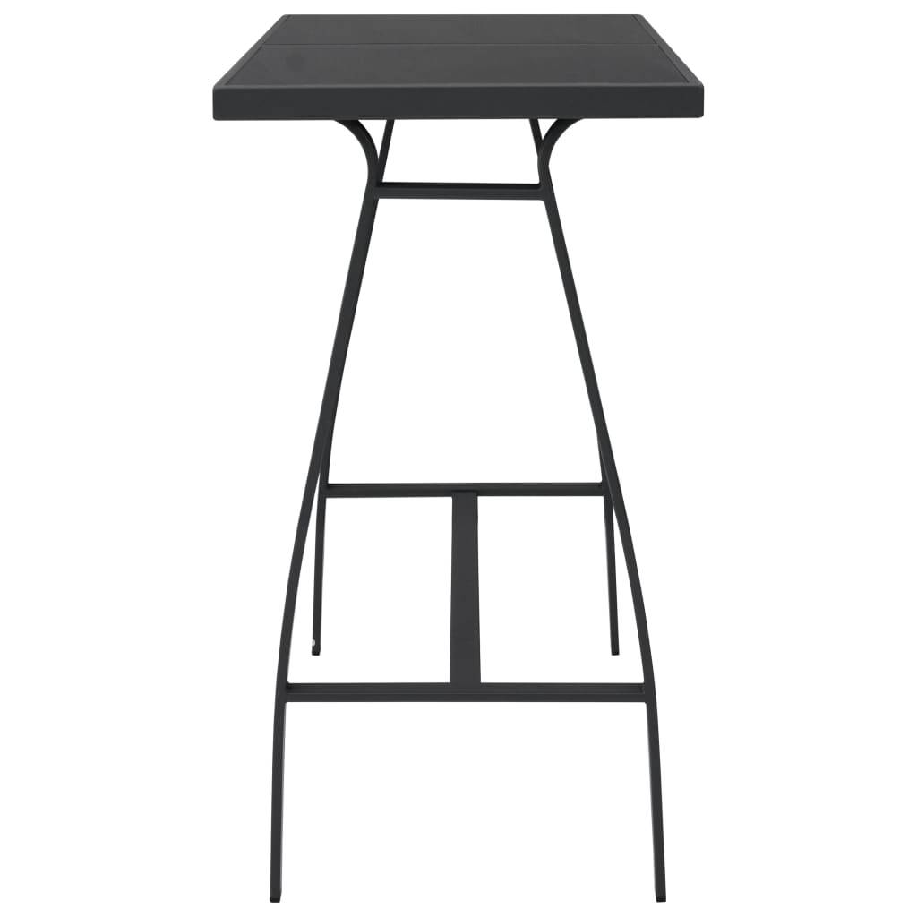 Maison Chic - Table d'extérieur - Table de bar de jardin - Table de jardin Noir 110x60x110 cm Verre trempé - Image 3