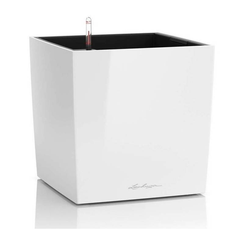 Lechuza - Pot De Fleur Lechuza Cube Premium 40 - Kit Complet, Blanc Brillant - Imagen 1