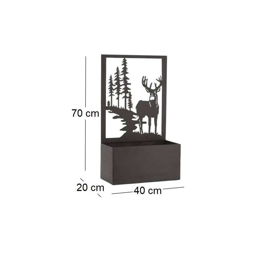 Aubry Gaspard - Jardinière en métal avec Treillis Cerf - Imagen 3