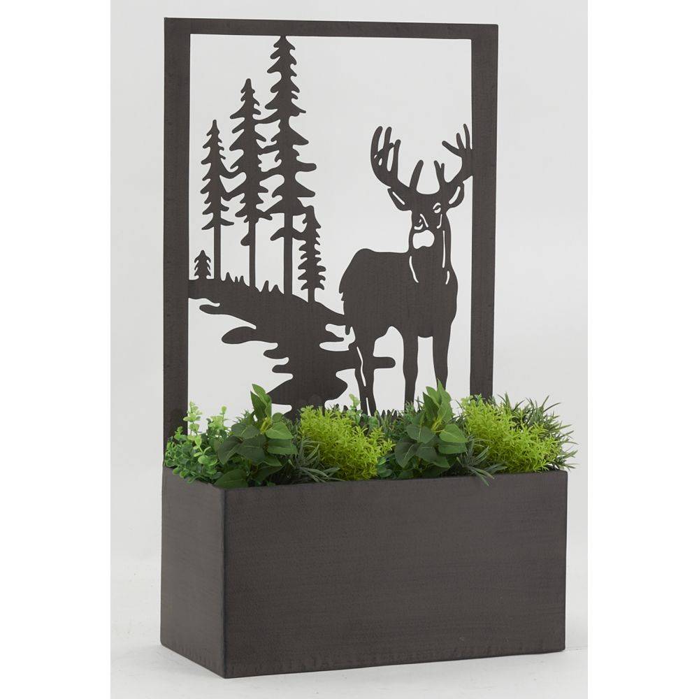 Aubry Gaspard - Jardinière en métal avec Treillis Cerf - Imagen 2