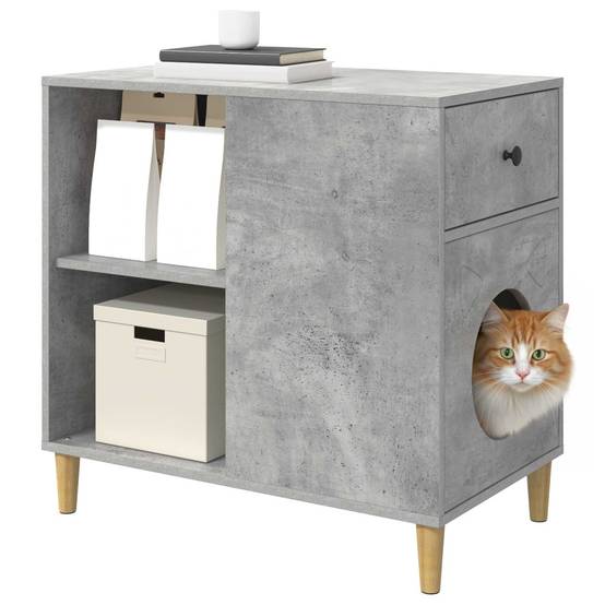 Grande Maison Chat Béton Repos Gris 72cm pour Grand Chat Industriel - ComfortXL Outdoor Living - Image 3