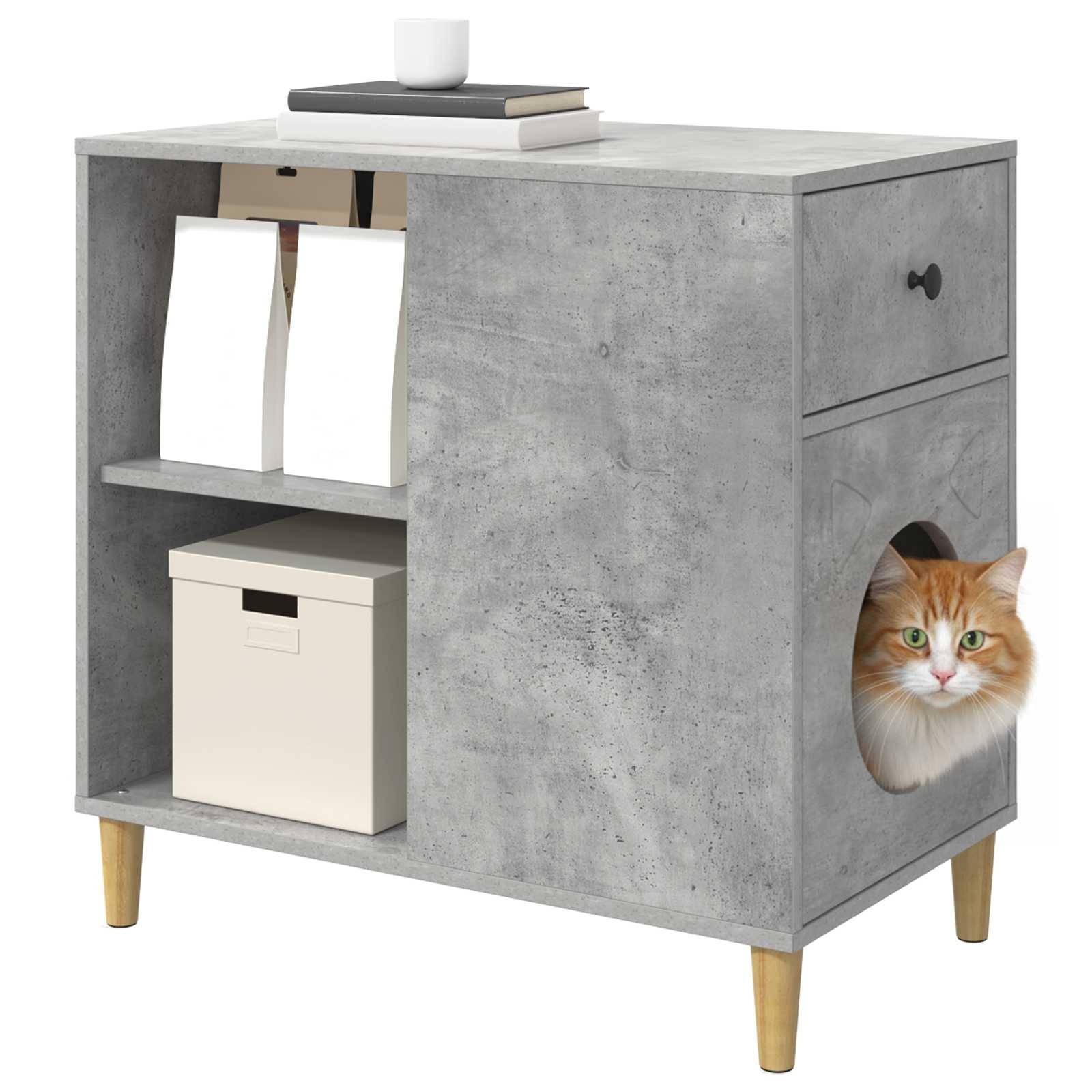 Grande Maison Chat Béton Repos Gris 72cm pour Grand Chat Industriel - ComfortXL Outdoor Living - Image 3