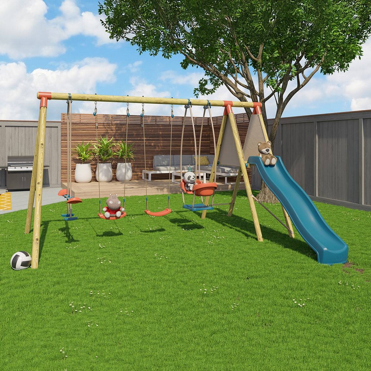 Trigano Jardin - Station de jeux bois 2,30 m Topwood TALVI 2 - 8 enfants - Image 10