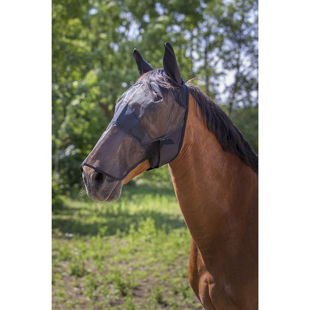 Masque anti-mouches 'Confort' noir pour pur-sang EQUITHEME - Imagen 2