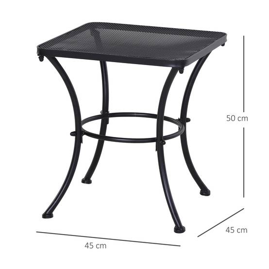 Table basse de jardin métal noir 45 x 45 x 50 cm - PANGIVO - Image 5
