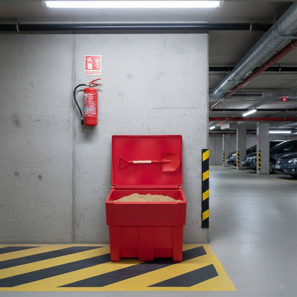 Bac à sable incendie/ à sel de déneigement 300l+pelle-plast'up rotomoulage - Imagen 3