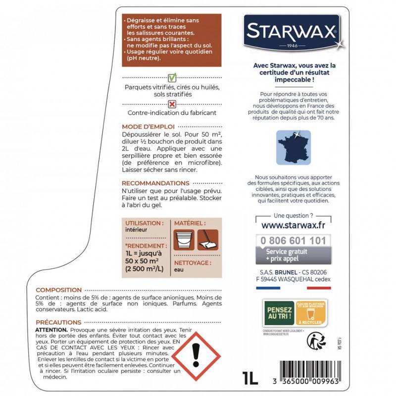 Starwax - Limpiador de Parquet Laminado Starwax Limpieza Suave y Protección para Laminados - Starwax - Imagen 2