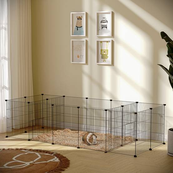 Enclos modulable acier noir 175 x 70 x 45 cm - PANGIVO - Image 3