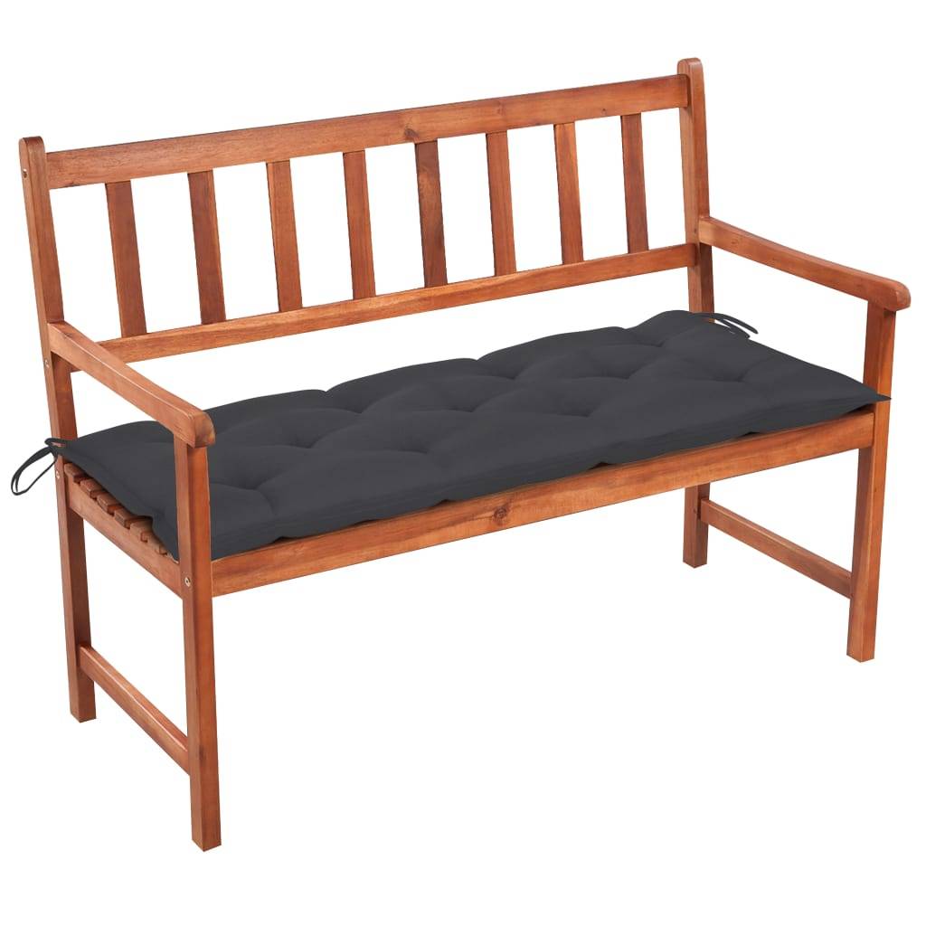 PANGIVO - Banc de jardin bois d'acacia anthracite 120 x 58 x 90 cm, Poids:13.2kg - PANGIVO - Image 1