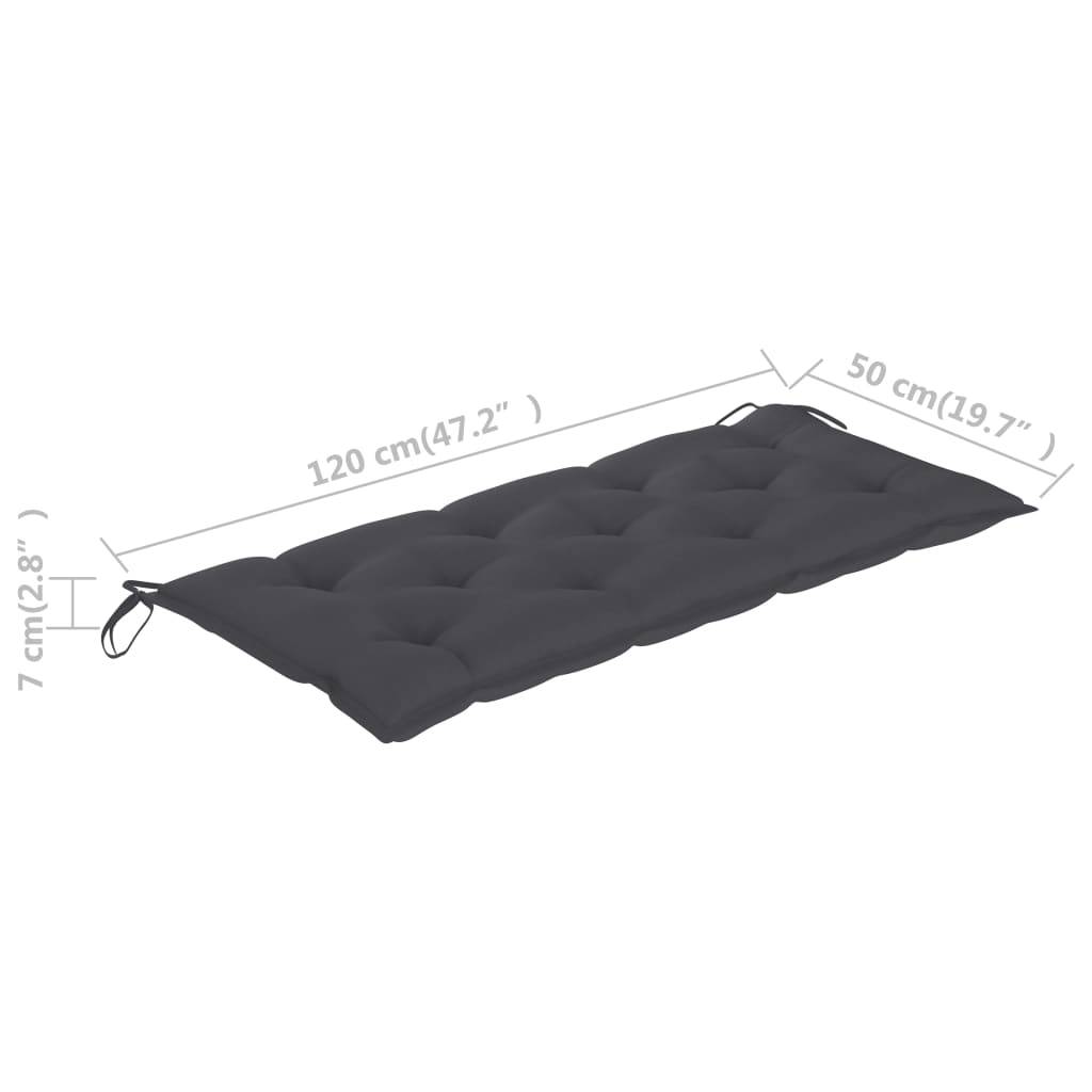 PANGIVO - Banc de jardin bois d'acacia anthracite 120 x 58 x 90 cm, Poids:13.2kg - PANGIVO - Image 10