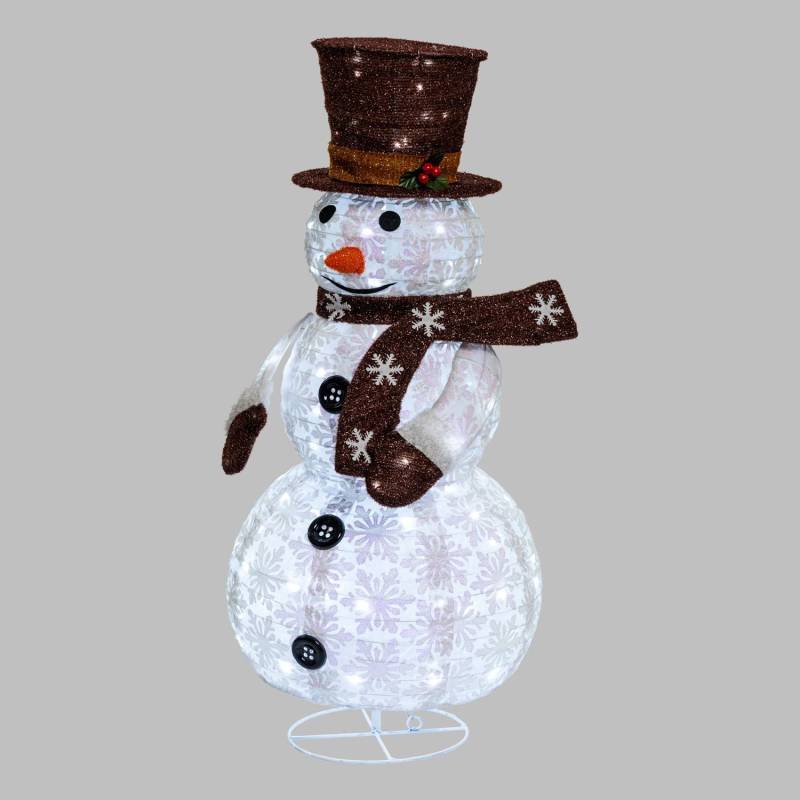 Lotti - Bonhomme de Neige lumineux extérieur repliable en tissu H90cm Led blanc froid Lotti - Imagen 1