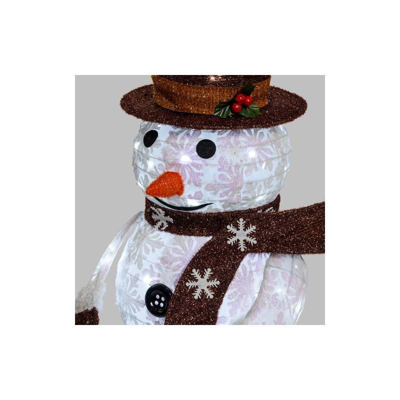 Lotti - Bonhomme de Neige lumineux extérieur repliable en tissu H90cm Led blanc froid Lotti - Imagen 5