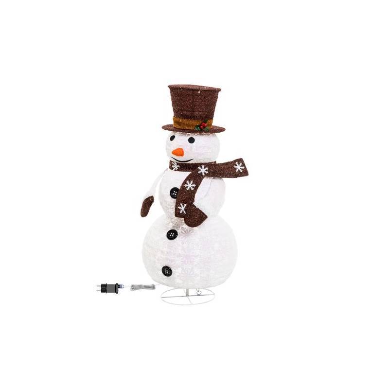 Lotti - Bonhomme de Neige lumineux extérieur repliable en tissu H90cm Led blanc froid Lotti - Imagen 6