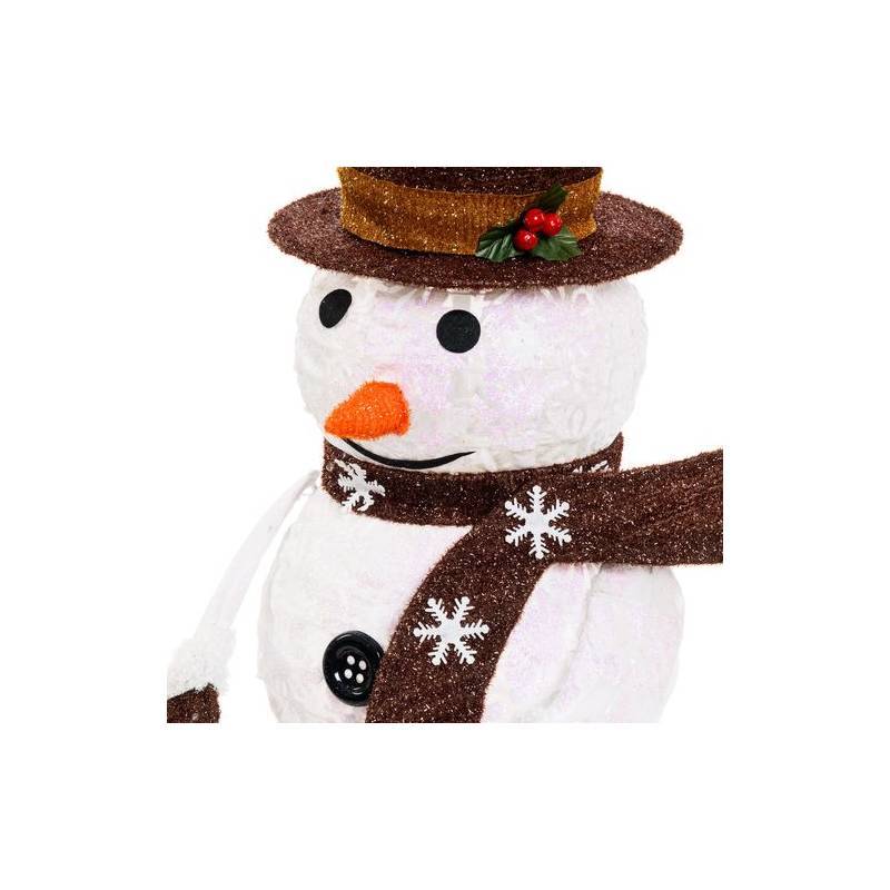 Lotti - Bonhomme de Neige lumineux extérieur repliable en tissu H90cm Led blanc froid Lotti - Imagen 7