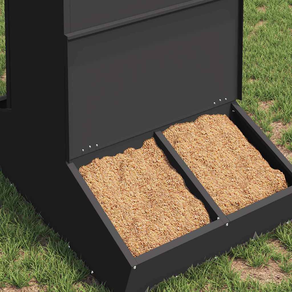 Grand Nourrisseur Porcs Acier 20kg Haute Résistance Noir - ComfortXL Outdoor Living - Image 3